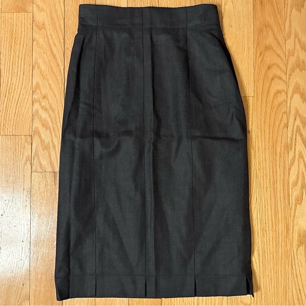ESCADA Luxe Charcoal Pencil Long Skirt *Wool Cashmere & Silk* Sz 6 Germany